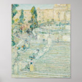 Poster Les Escaliers Espagnols, Rome | Childe Hassam (Devant)