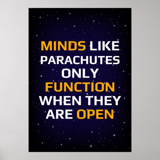 Poster Les esprits comme les parachutes ne fonctionnent q (Devant)