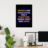Poster Les esprits comme les parachutes ne fonctionnent q (Bureau à domicile)