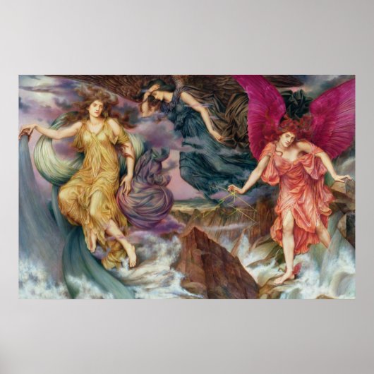 Poster Les esprits de tempête par Evelyn De Morgan (Devant)