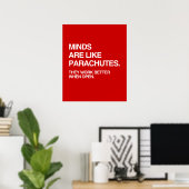 POSTER LES ESPRITS SONT COMME DES PARACHUTES (Bureau à domicile)