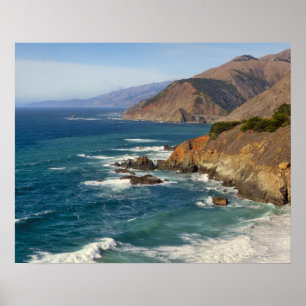 Poster Les Etats-Unis, la Californie, grand littoral de