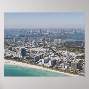 Poster Les Etats-Unis, la Floride, Miami, paysage urbain