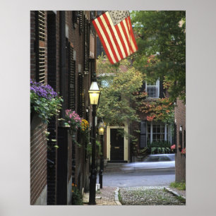 Poster Les Etats-Unis, le Massachusetts, Boston, colline