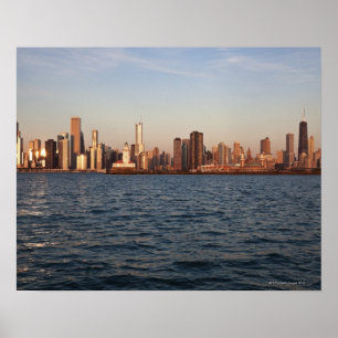 Poster Les Etats-Unis, l'Illinois, Chicago, horizon de