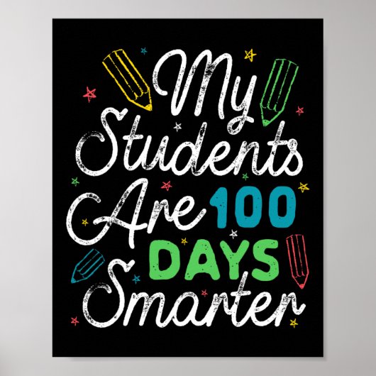 Poster Les Étudiants Sont 100 Jours Enseignant Étudiant P (Devant)
