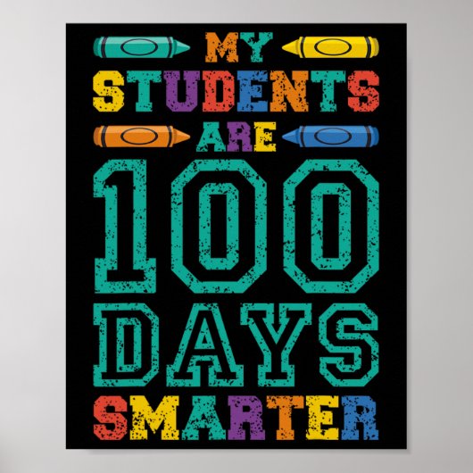 Poster Les Étudiants Sont 100 Jours Smarter School Les En (Devant)