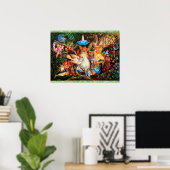 Poster LES FAIRIES FAVORIENT OISEAUX ENCHTonnés Bois (Bureau à domicile)