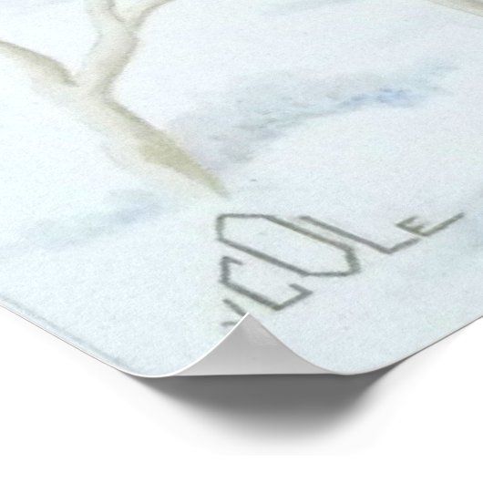 Poster Les faisans dans la neige (Coin)