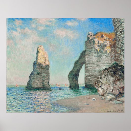 Poster Les Falaises à Étretat de Claude Monet 1885 (Devant)