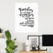 Poster Les familles sont comme des branches sur un arbre  (Bureau à domicile)