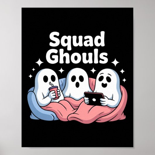 Poster Les fantômes de l'équipe correspondent à l'Hallowe (Devant)