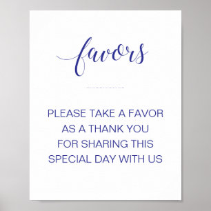 Poster Les Faveurs de mariage bleu marine S'il vous plaît