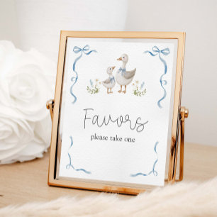 Poster Les faveurs du Baby shower d'oie sotte