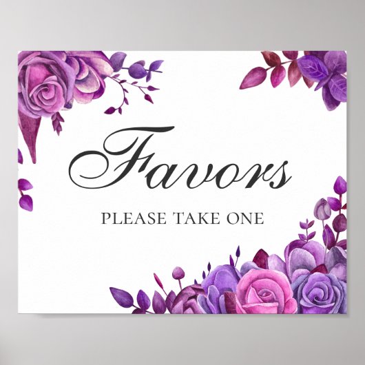 Poster Les faveurs en prennent une. Fleurs de mariage ros (Devant)