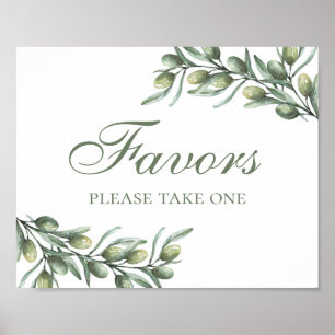 Poster Les faveurs en prennent une. Olives. Mariage d'été