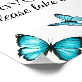 Poster Les faveurs en prennent une. Papillons bleu aquare (Coin)