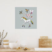 Poster Les fées colorient la licorne (Cuisine)