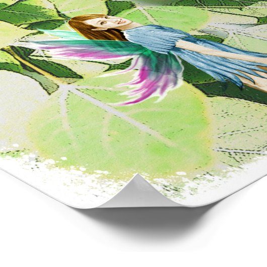 Poster Les fées d'arbres parmi les Feuilles de trembles (Coin)