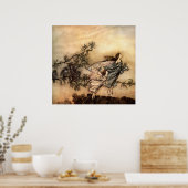 Poster Les fées ont leurs menottes avec les oiseaux (Cuisine)