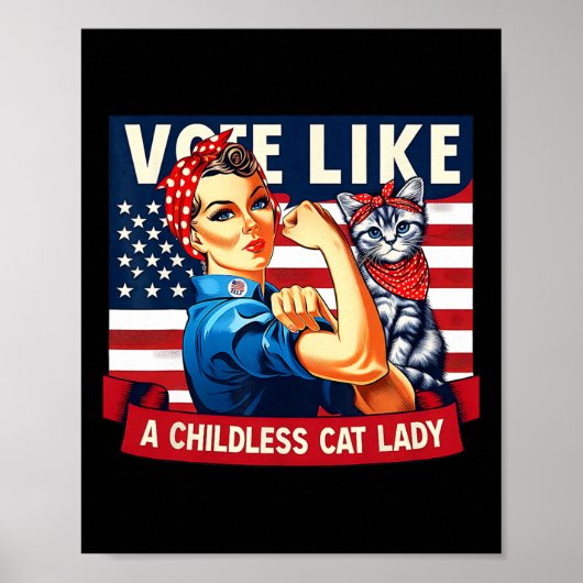 Poster Les femmes au chat votent Kamala (Devant)