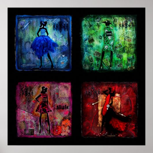 Poster Les femmes dans les oeuvres multimédias couleur (Devant)