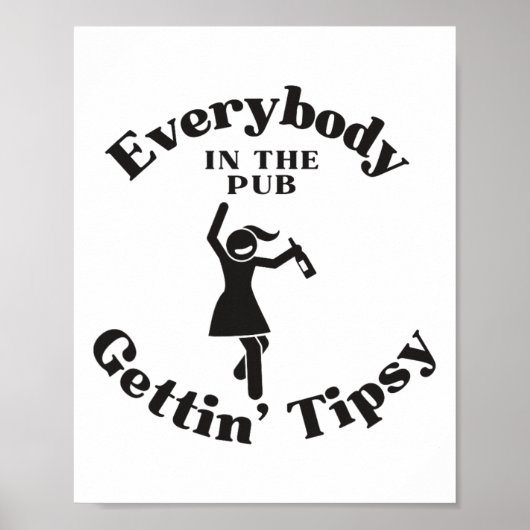 Poster Les Femmes Dansent Tout Le Monde Dans Le Pub Deven (Devant)