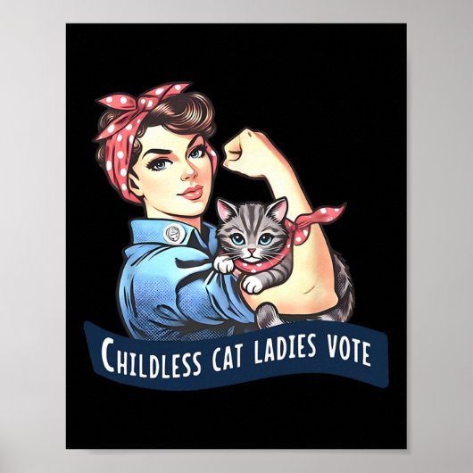 Poster Les Femmes De Chat Sans Enfant Votent Rosie Le Riv (Devant)