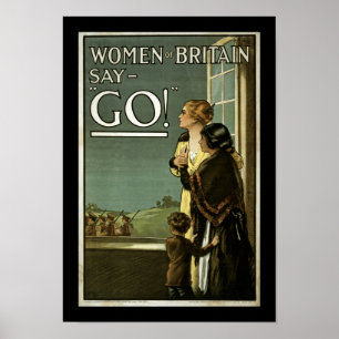 Poster Les femmes de Grande-Bretagne disent GO ! (bordure