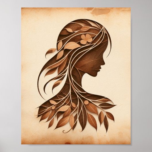 Poster les femmes font face à l'artisanat feuille du papi (Devant)