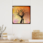 Poster Les femmes mystiques et la silhouette des arbres (Cuisine)