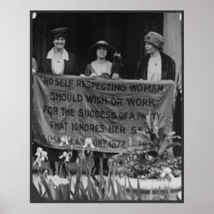 Poster Les femmes qui manifestent pour leur droit de vote