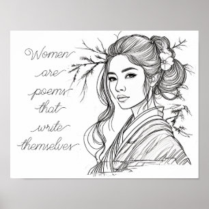 Poster Les femmes sont des poèmes qui s'écrivent elles-mê