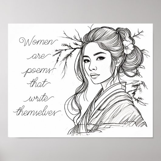 Poster Les femmes sont des poèmes qui s'écrivent elles-mê (Devant)