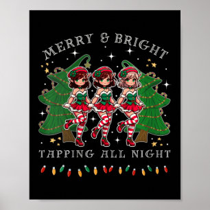 Poster Les FEMMES Tap Dance Et Soyez Joyeux Noël Elf Danc