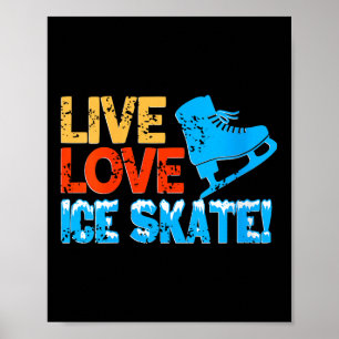 Poster Les Femmes Vivent Glide Patinage De Glace Motivati