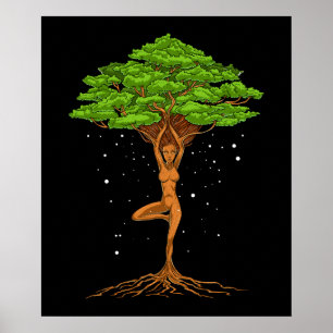Poster Les Femmes Yoga Arbre De Vie