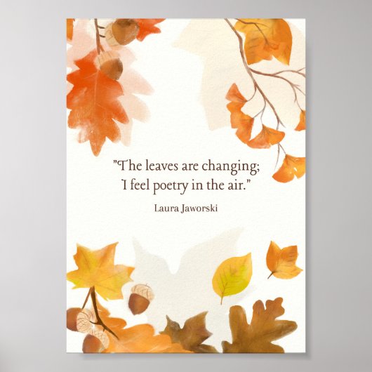 Poster Les Feuilles changent par Laura Jaworski (Devant)