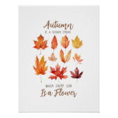 Poster Les feuilles d'automne sont des citations de fleur (Devant)