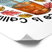 Poster Les feuilles Tournent Et Le Citrouille Spice Appel (Coin)