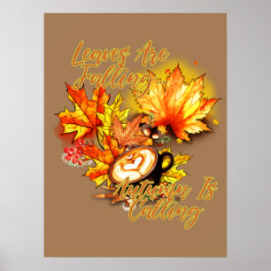 Poster Les feuilles Tournent... L'automne appelle