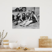 Poster Les filles à la plage, début des années 1900 (Cuisine)