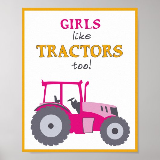 Poster Les filles aiment aussi les tracteurs imprimerie d (Devant)