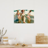 Poster Les filles au surf (Cuisine)