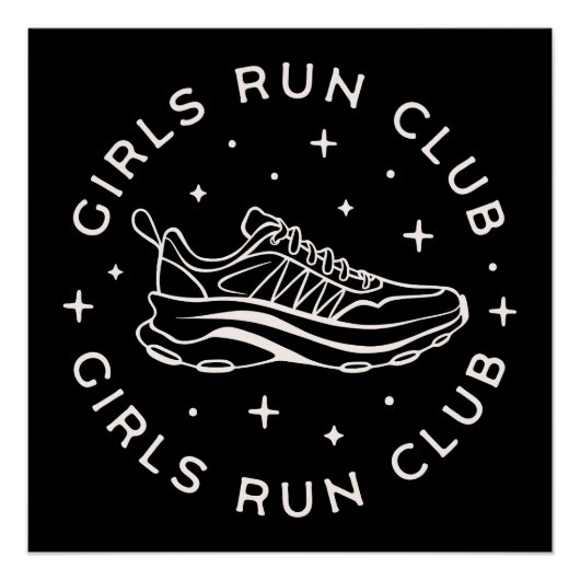 Poster Les filles courent club de course (Devant)