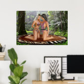 POSTER LES FILLES DE LA JUNGLE S'AFFRONTENT (Bureau à domicile)