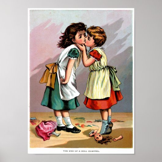 Poster Les filles embrasser (Devant)