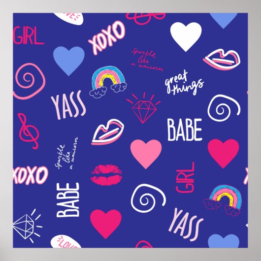 Poster les filles façonnent un motif sans soudure avec sl (Devant)