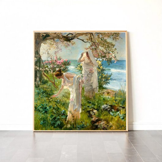 Poster Les filles grecques sur la côte