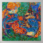 Poster Les filles jouant avec des chats | Ernst Ludwig Ki (Devant)